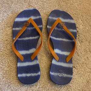 New Vix Blue and Orange Flip Flops Sandals Size 6